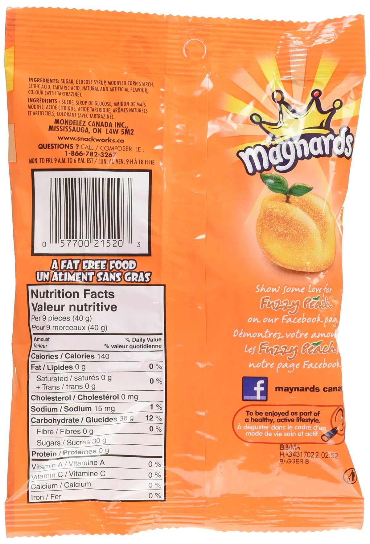 Maynards Fuzzy Peach 185g (6.5oz)