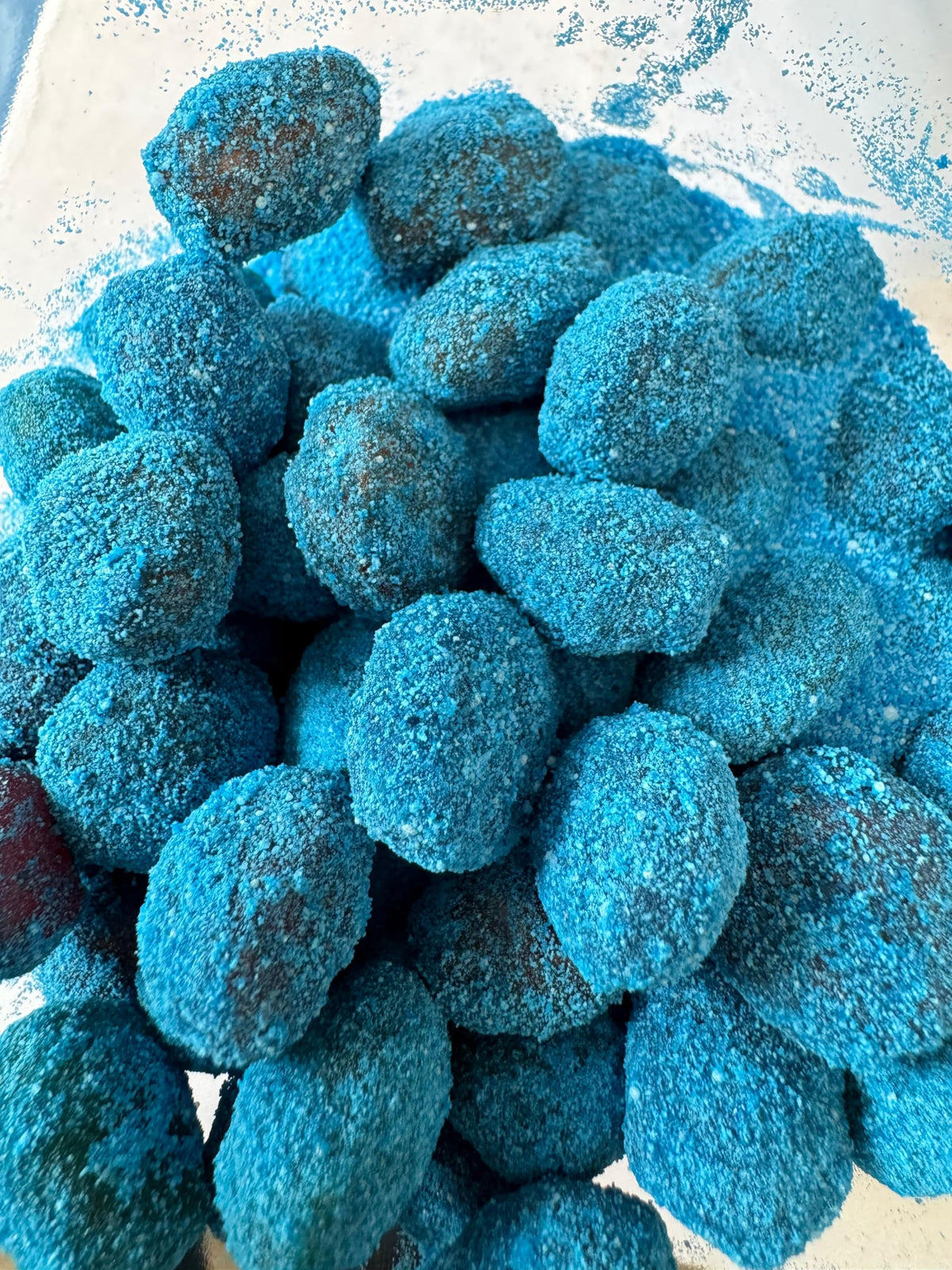 Sour Blue Raspberry Gushers, Viral Tiktok Candy Extremely Sour Gushers/Gummies (8oz + Extra Sour Powder)