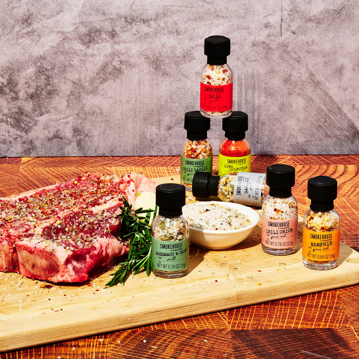 Smokehouse by Thoughtfully Holiday Ultimate Grilling Spice Seasoning Gift Set,Flavors Include Chili Garlic, Rosemary and Herb, Lime Chipotle and More