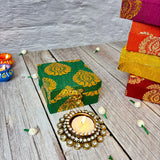 LoveNspire Premium Diwali Gift Hamper with Candle Holder, Lakshmi Feet, Chocolates - Navratri Corporate Gifts Candle Holder Laxmi Feet Chocolates/Pack