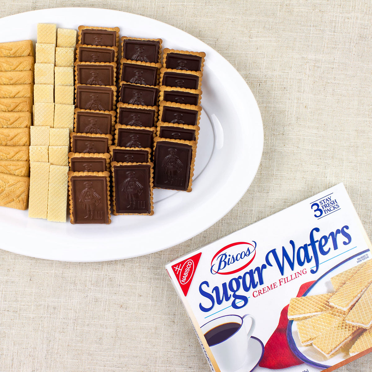 Biscos Creme Filled Sugar Wafers, 6 - 8.5 oz Boxes