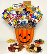 Halloween Pumpkin Gift Basket with Premium Halloween Candy, Chocolates, and Snacks. Hand-Crafted Halloween Pumpkin Candy Gift Basket for Kids