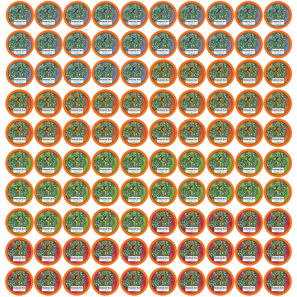 Bonsai Tea Co. Variety Pack, Compatible with K Cup Brewers Including 2.0, 100 Count
