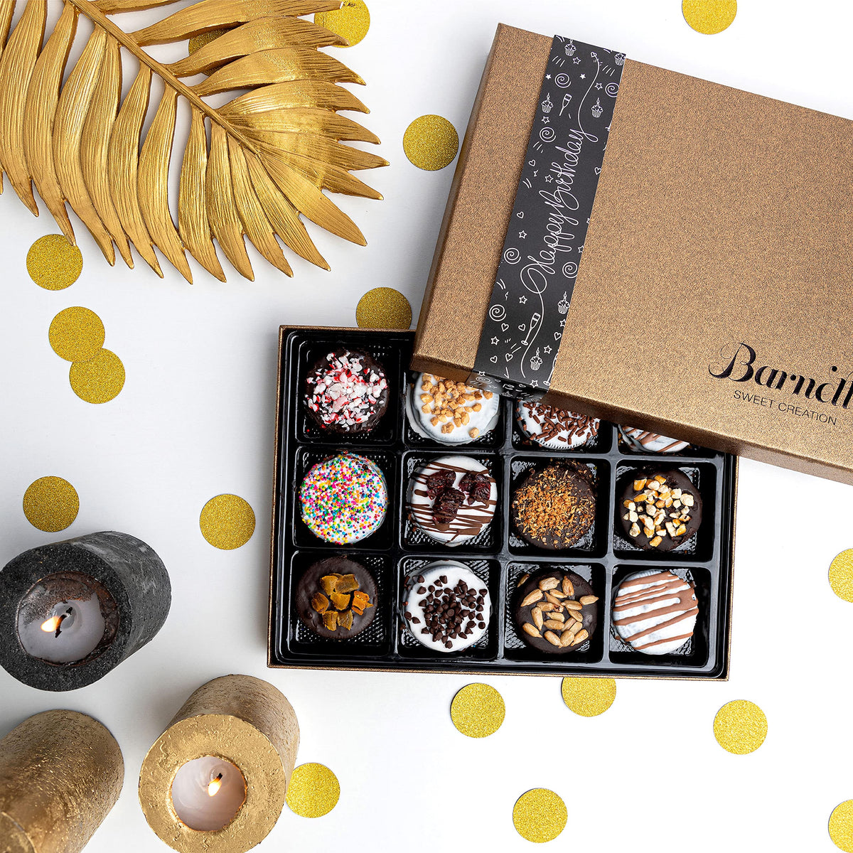 Barnetts Happy Birthday 12 Chocolate Cookies Basket Gourmet Treats