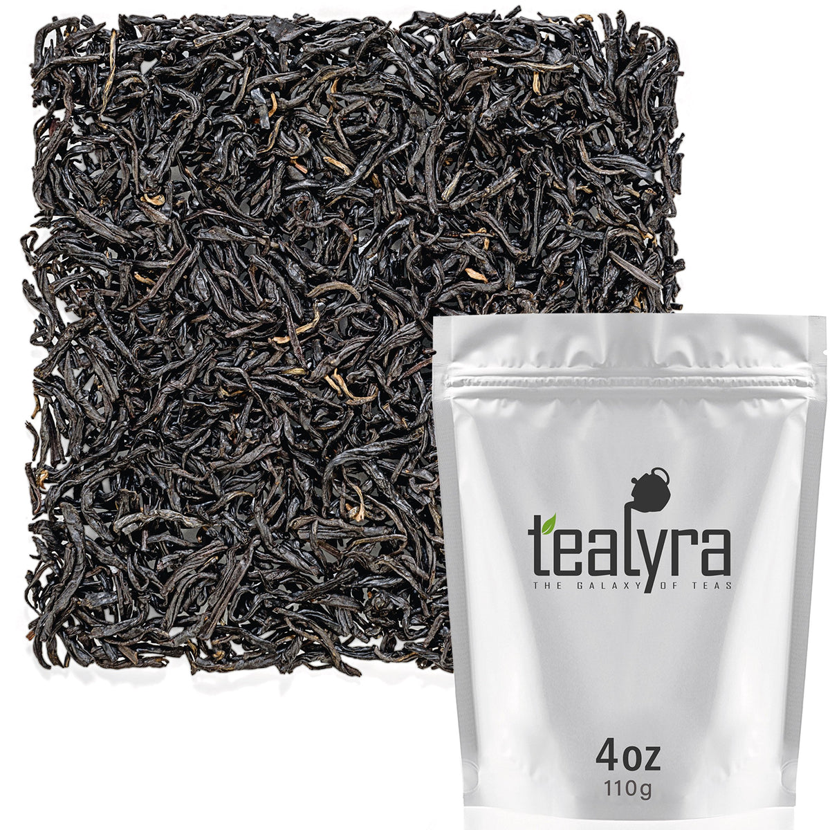 Teayra - Keemun Mao Feng - Premium Chinese Black Loose Leaf Tea - Perfect English Breakfast Tea - Energy Boost - Caffeine Bold - 110g (4-ounce)